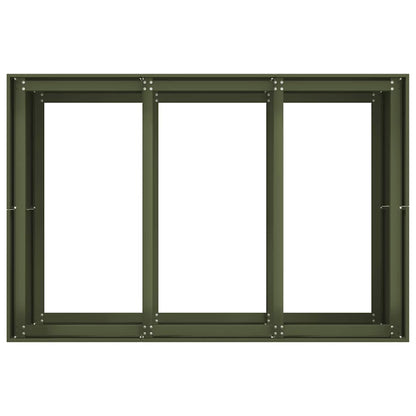 Fioriera Verde Oliva 120x80x80 cm in Acciaio