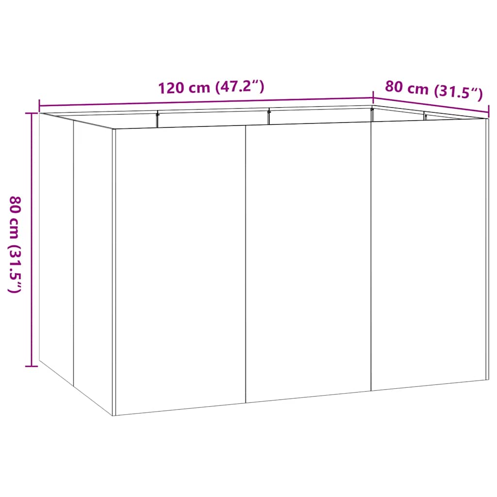 Fioriera 120x80x80 cm in Acciaio Inox