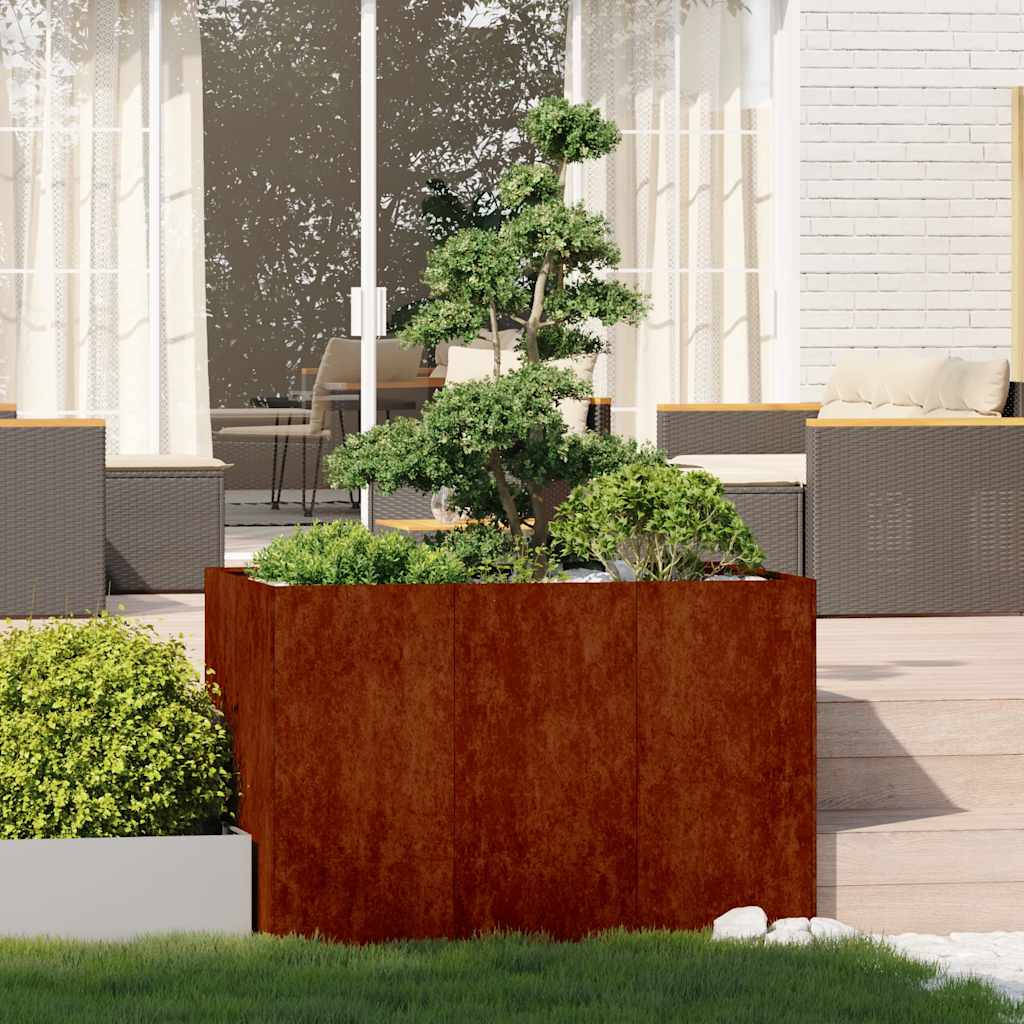 Fioriera Arrugginita in Acciaio Corten