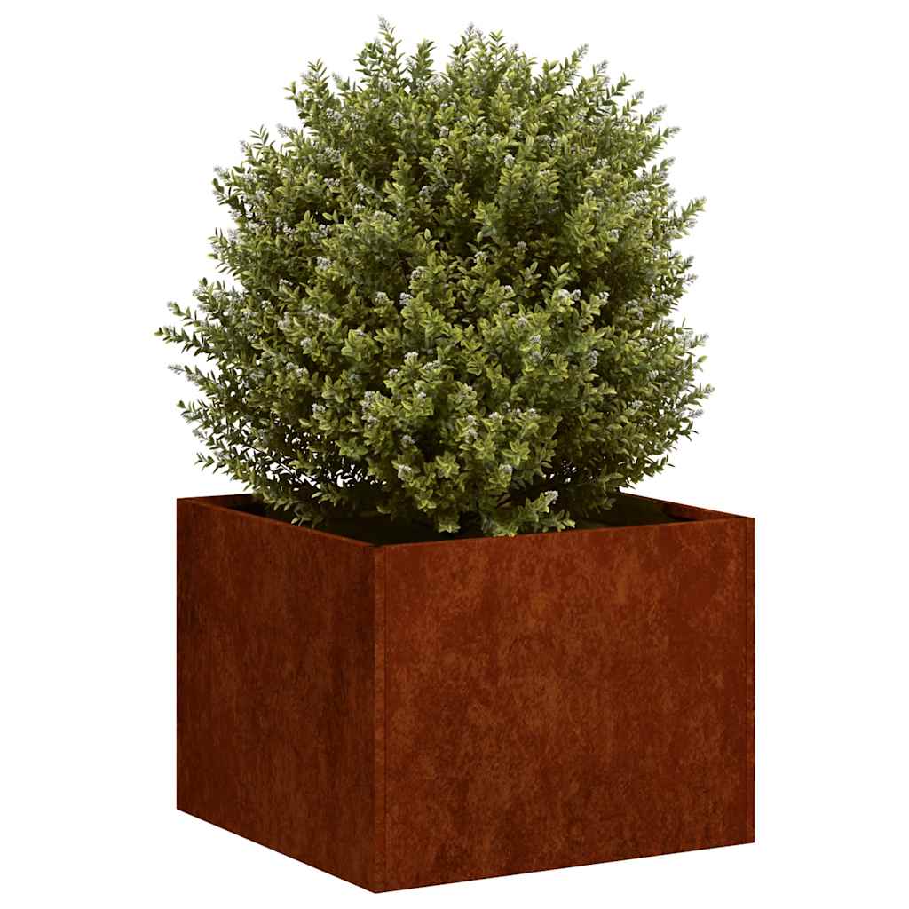 Fioriera Arrugginita 40x40x30 cm in Acciaio Corten