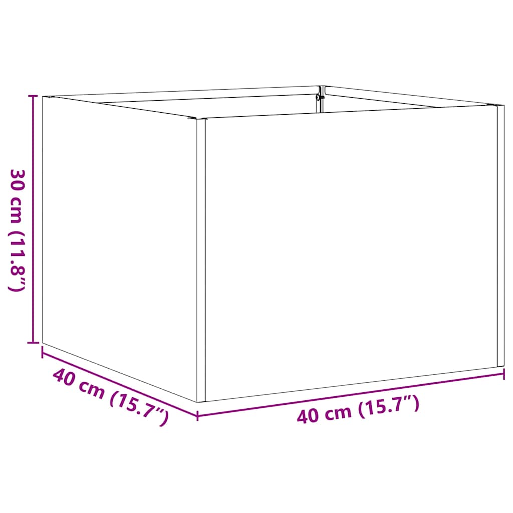 Fioriera Arrugginita 40x40x30 cm in Acciaio Corten | homemem39