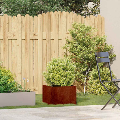 Fioriera Arrugginita 40x40x30 cm in Acciaio Corten