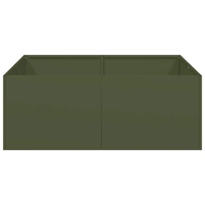 Fioriera Verde Oliva 80x80x30 cm in Acciaio