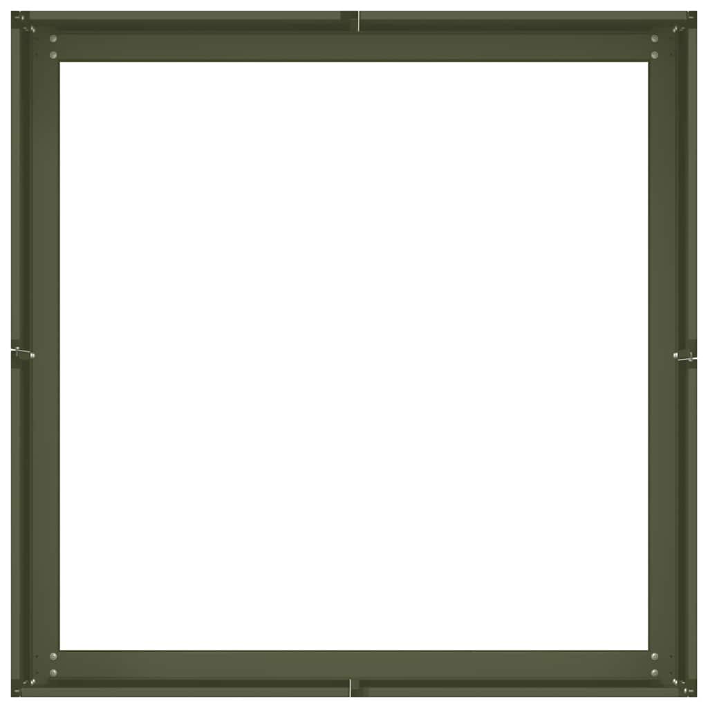Fioriera Verde Oliva 80x80x30 cm in Acciaio