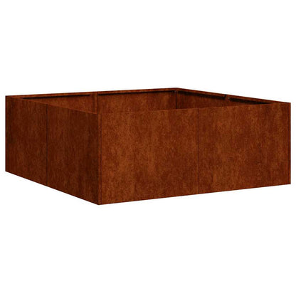 Fioriera Arrugginita 80x80x30 cm in Acciaio Corten