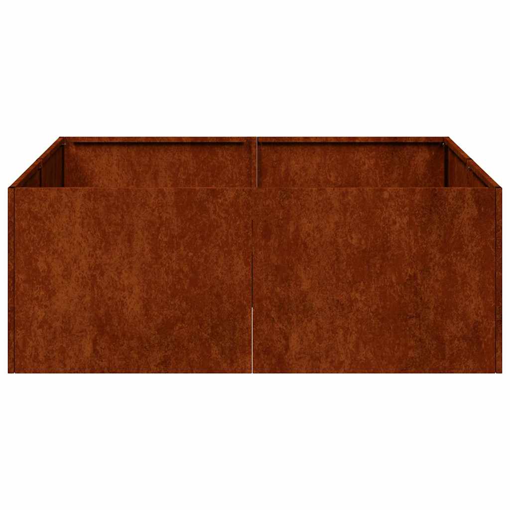 Fioriera Arrugginita 80x80x30 cm in Acciaio Corten
