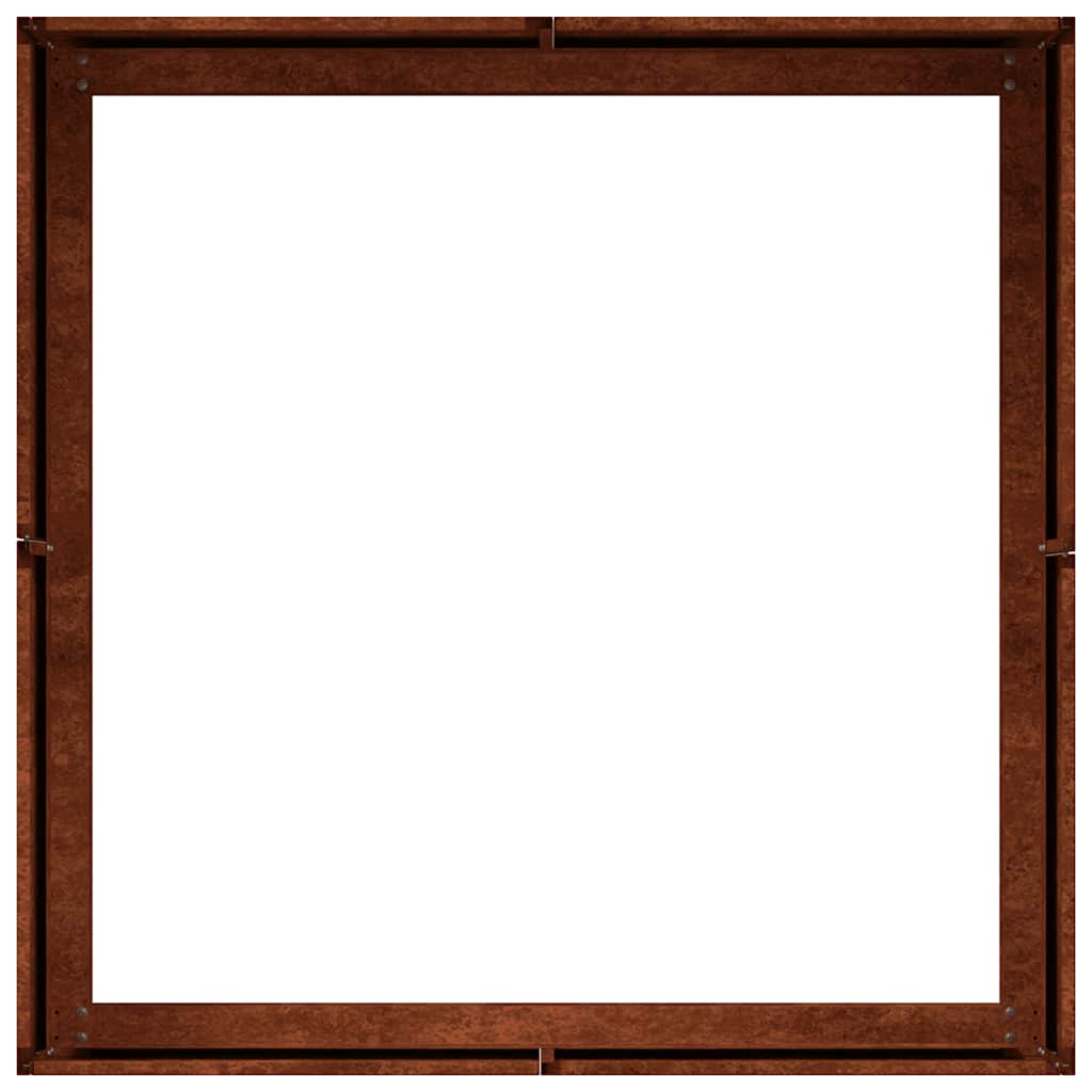 Fioriera Arrugginita 80x80x30 cm in Acciaio Corten