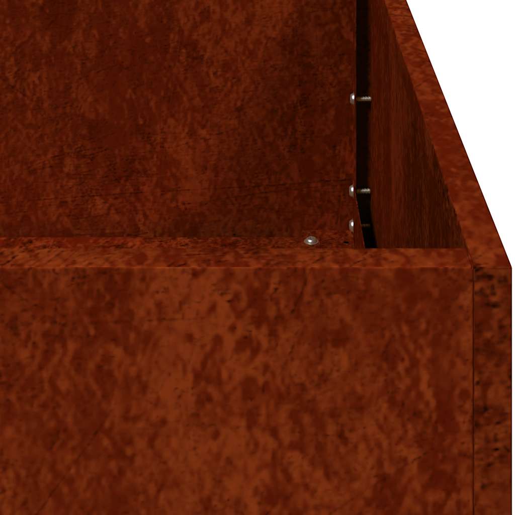 Fioriera Arrugginita 80x80x30 cm in Acciaio Corten