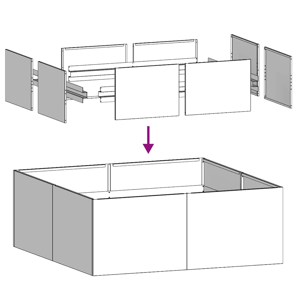 Fioriera 100x100x30 cm in Acciaio Inox | homemem39