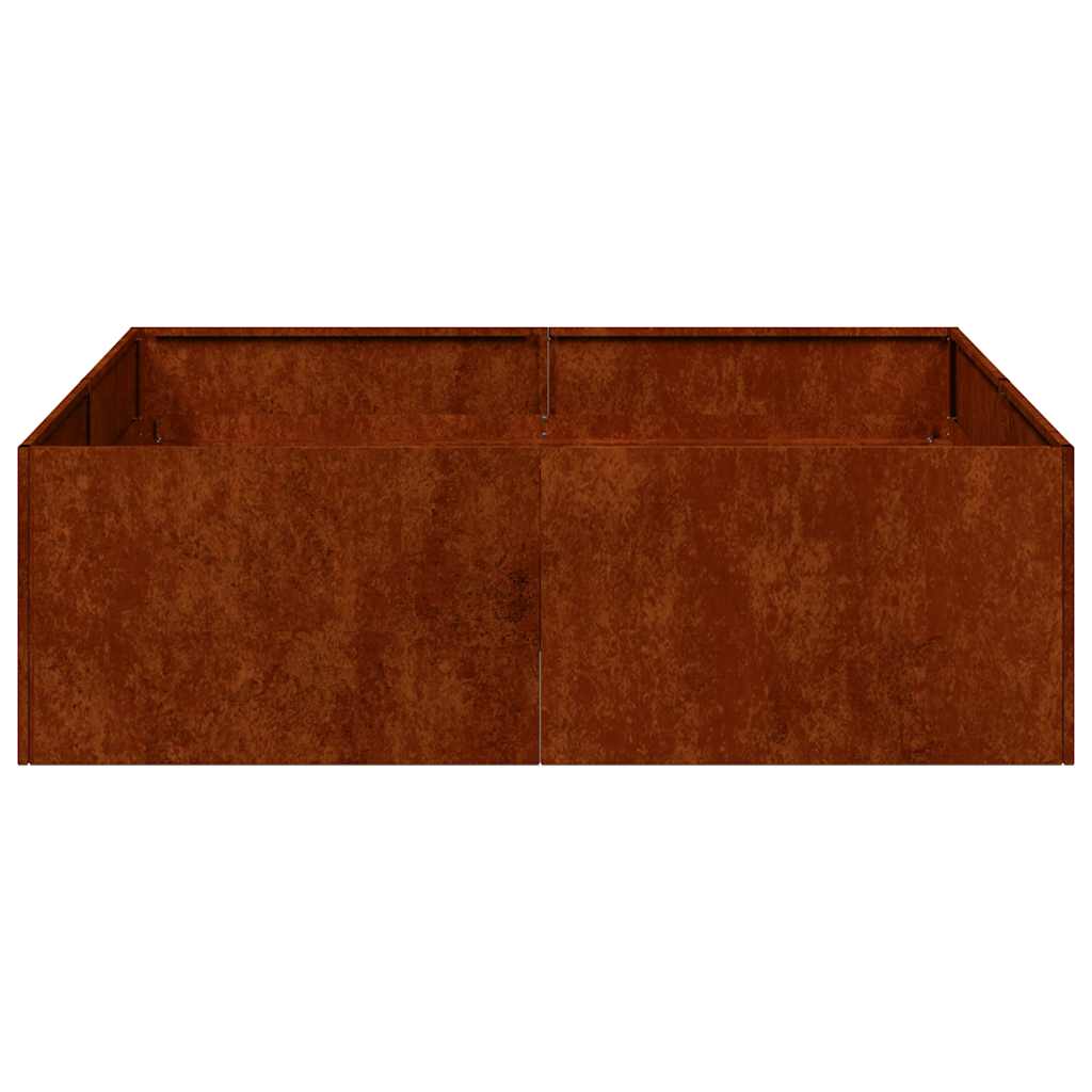Fioriera Arrugginita 100x100x30 cm in Acciaio Corten