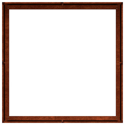 Fioriera Arrugginita 100x100x30 cm in Acciaio Corten