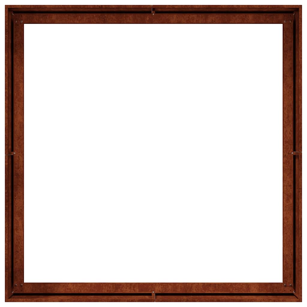 Fioriera Arrugginita 100x100x40 cm in Acciaio Corten