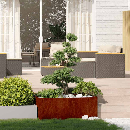 Fioriera Arrugginita 100x100x40 cm in Acciaio Corten