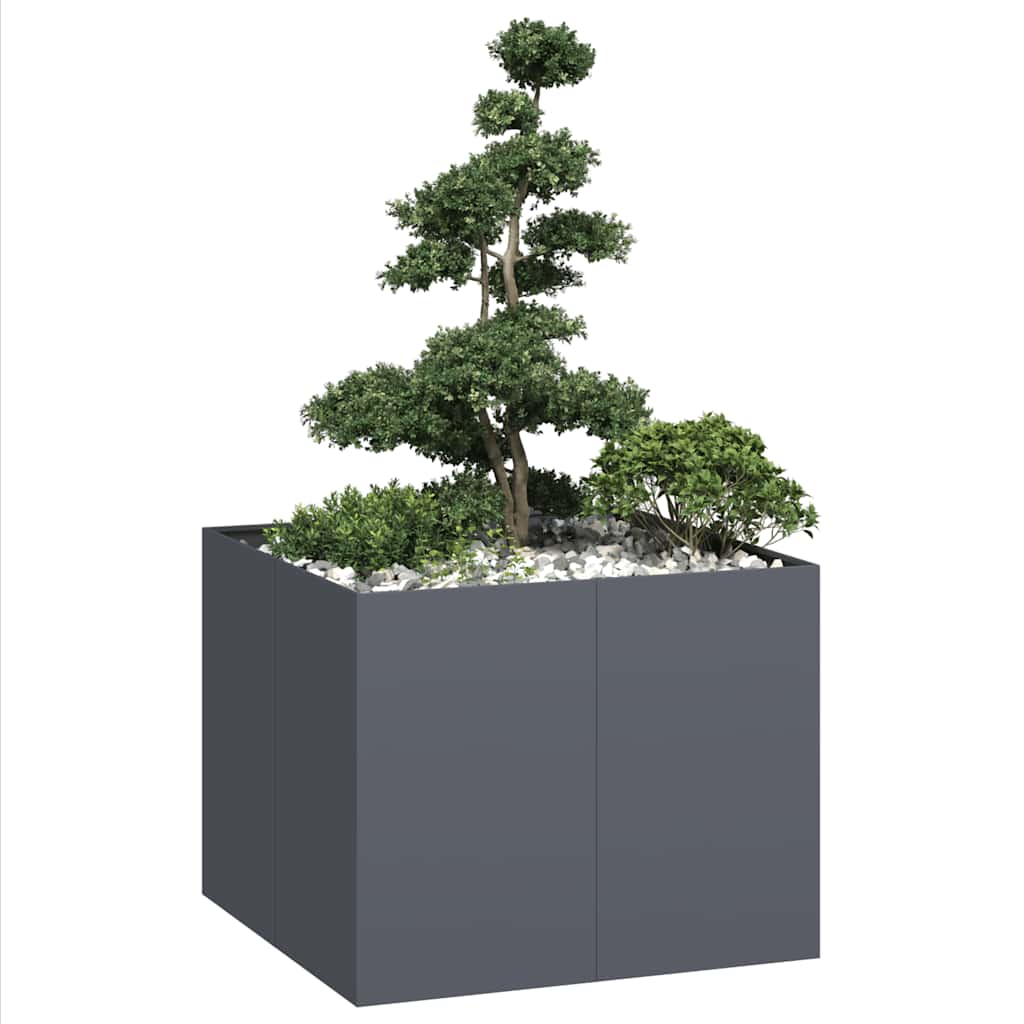 Fioriera Antracite 100x100x80 cm in Acciaio | homemem39
