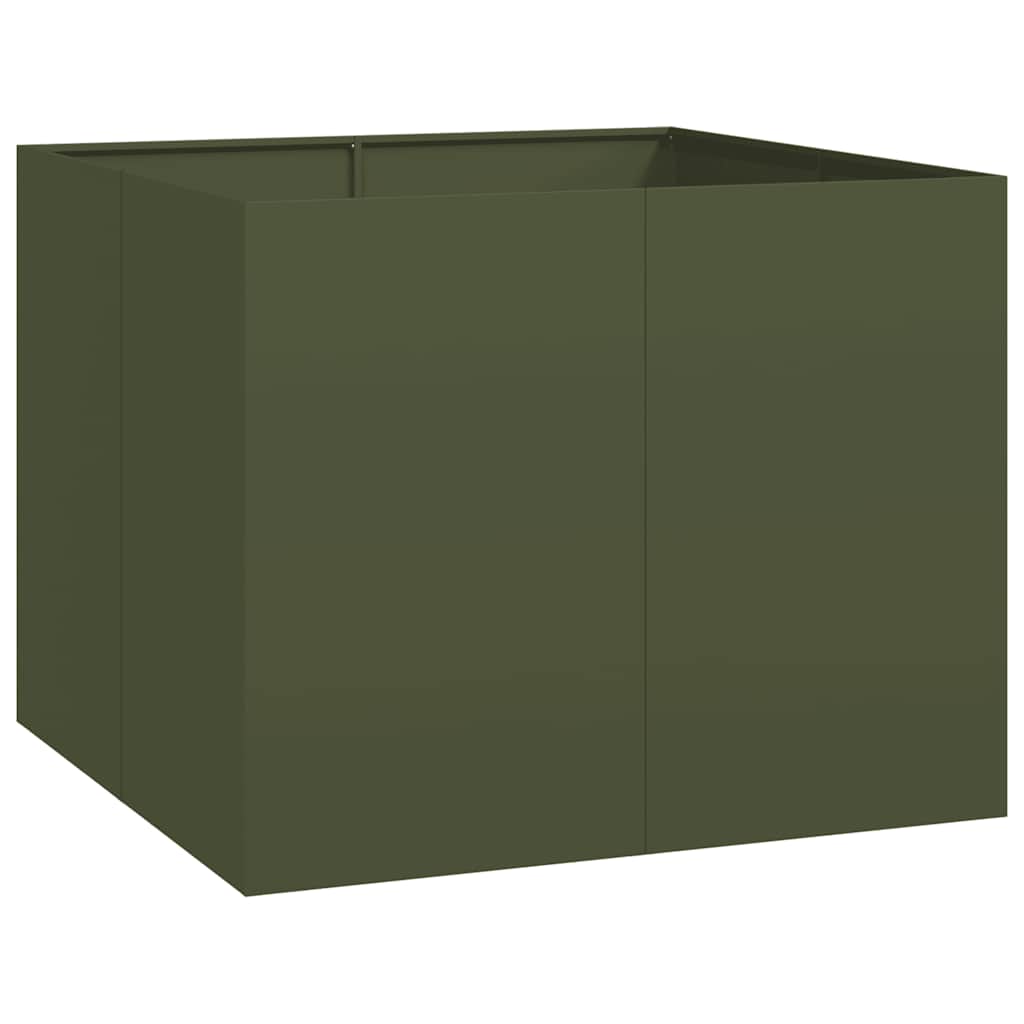 Fioriera Verde Oliva 100x100x80 cm in Acciaio
