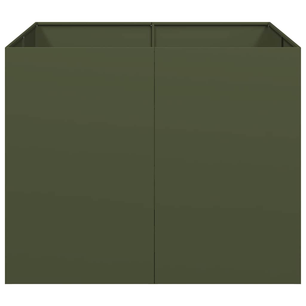 Fioriera Verde Oliva 100x100x80 cm in Acciaio