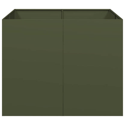 Fioriera Verde Oliva 100x100x80 cm in Acciaio