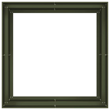 Fioriera Verde Oliva 100x100x80 cm in Acciaio
