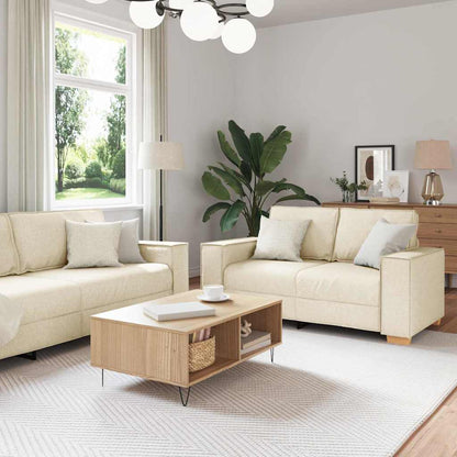 Set di divani 3 pcs Beige 220 x 80 x 84 cm Tessuto misto lino