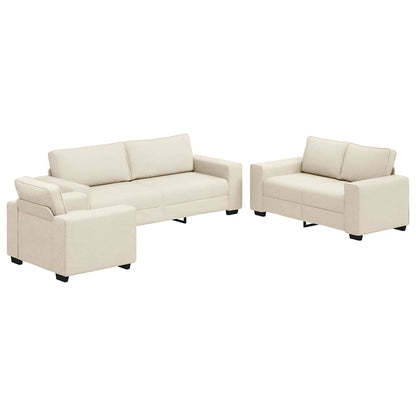 Divano 3 pcs Beige 221 x 80 x 82 cm Tessuto misto lino | homemem39