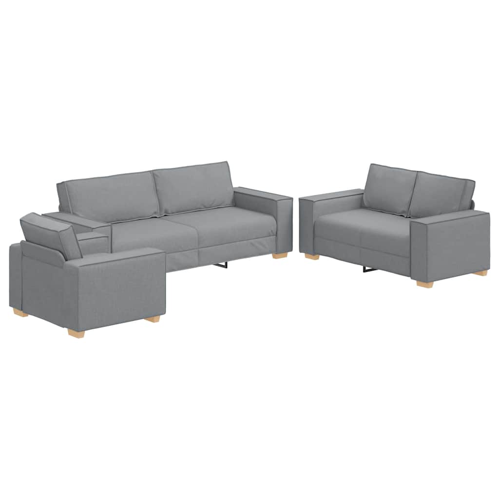 Set di divani con cuscino 3 pcs Grigio 220 x 78 x 84 cm Tessuto - homemem39