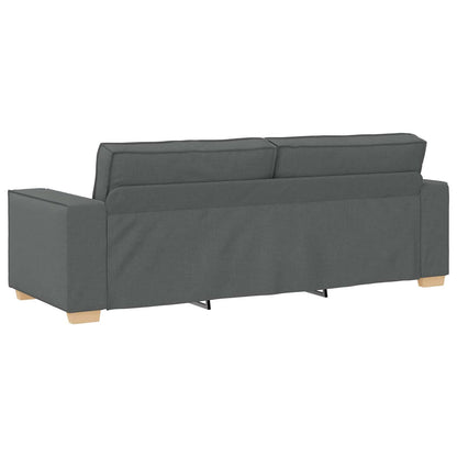Divano 3 pcs Grigio scuro 220 x 80 x 84 cm Tessuto misto lino