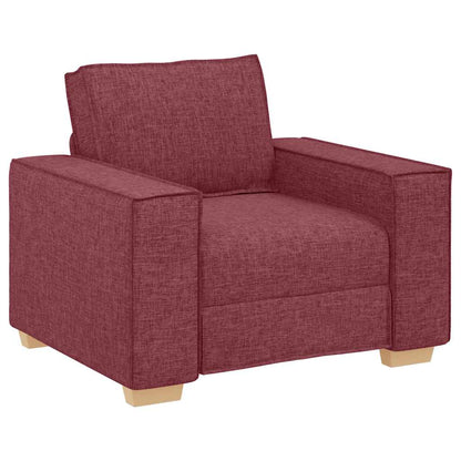 Divano 3 pcs Rosso Vino 220 x 80 x 84 cm Tessuto misto lino | homemem39