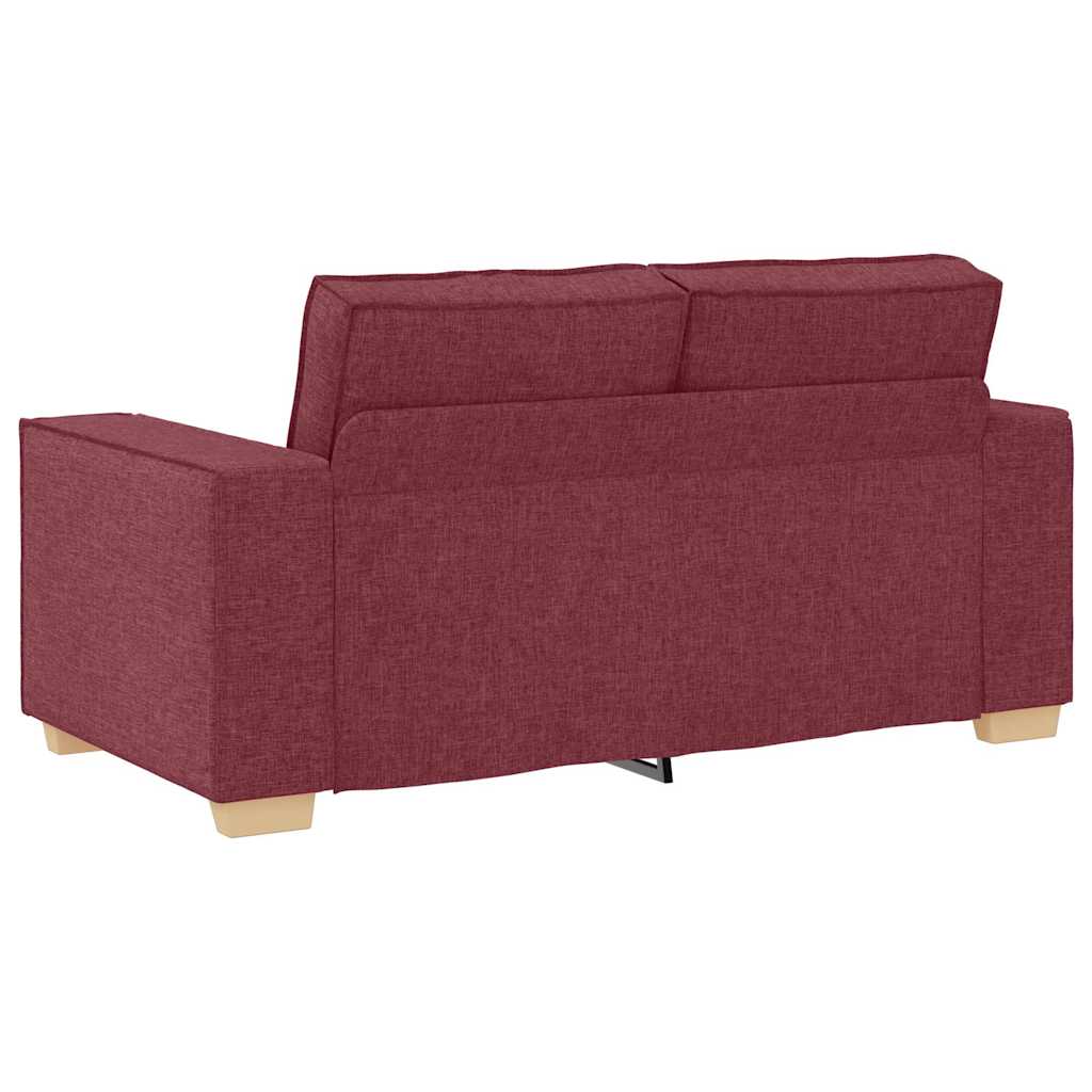 Divano 3 pcs Rosso Vino 220 x 80 x 84 cm Tessuto misto lino | homemem39