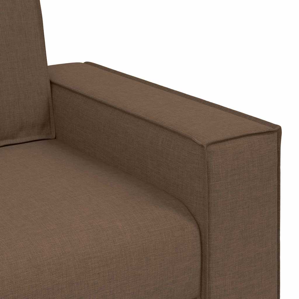 Divano 3 pcs Marrone 220 x 80 x 84 cm Tessuto misto lino | homemem39