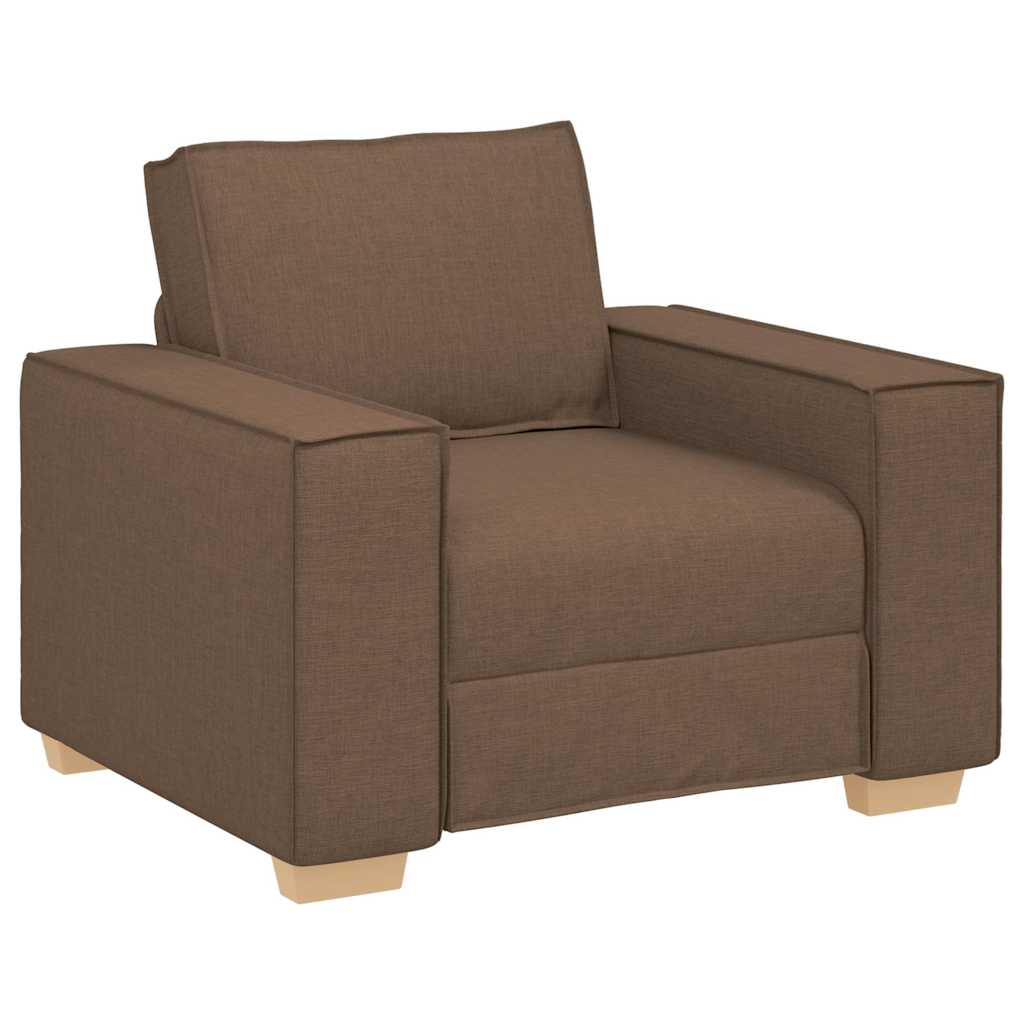 Divano 3 pcs Marrone 220 x 80 x 84 cm Tessuto misto lino | homemem39