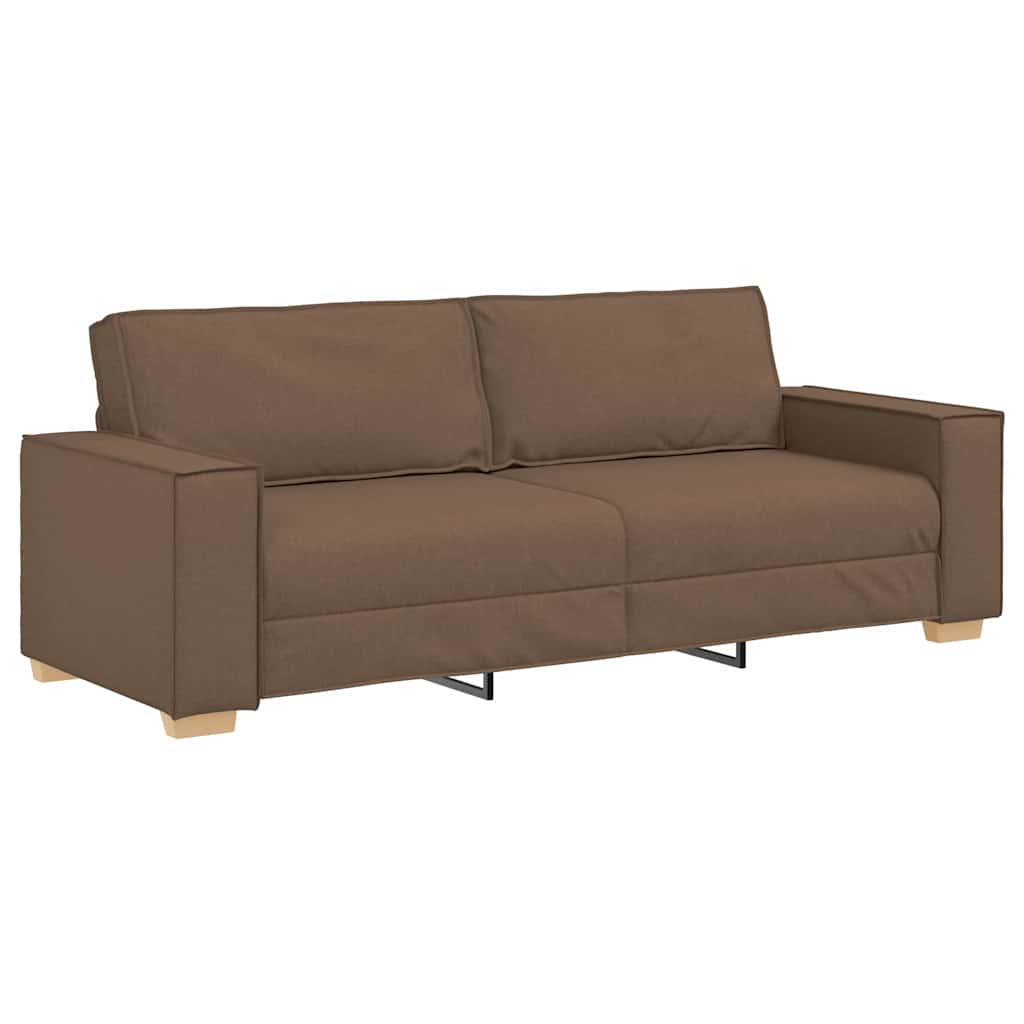 Divano 3 pcs Marrone 220 x 80 x 84 cm Tessuto misto lino | homemem39