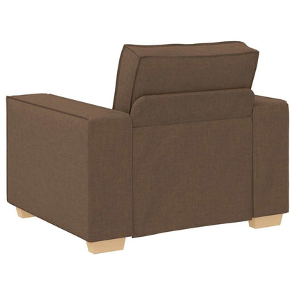 Divano 3 pcs Marrone 220 x 80 x 84 cm Tessuto misto lino | homemem39