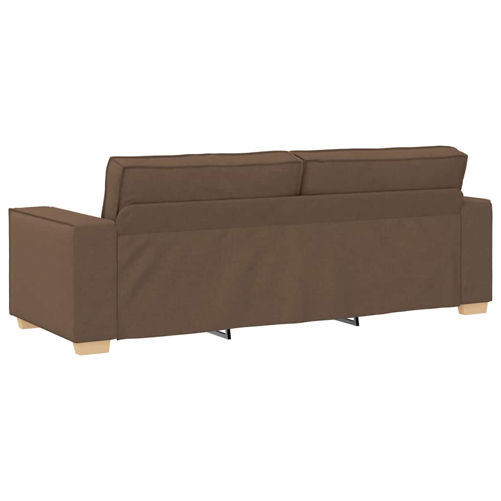 Divano 3 pcs Marrone 220 x 80 x 84 cm Tessuto misto lino | homemem39