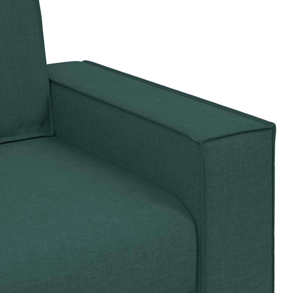 Divano 3 pcs Verde Scuro 220 x 80 x 84 cm Tessuto misto lino | homemem39