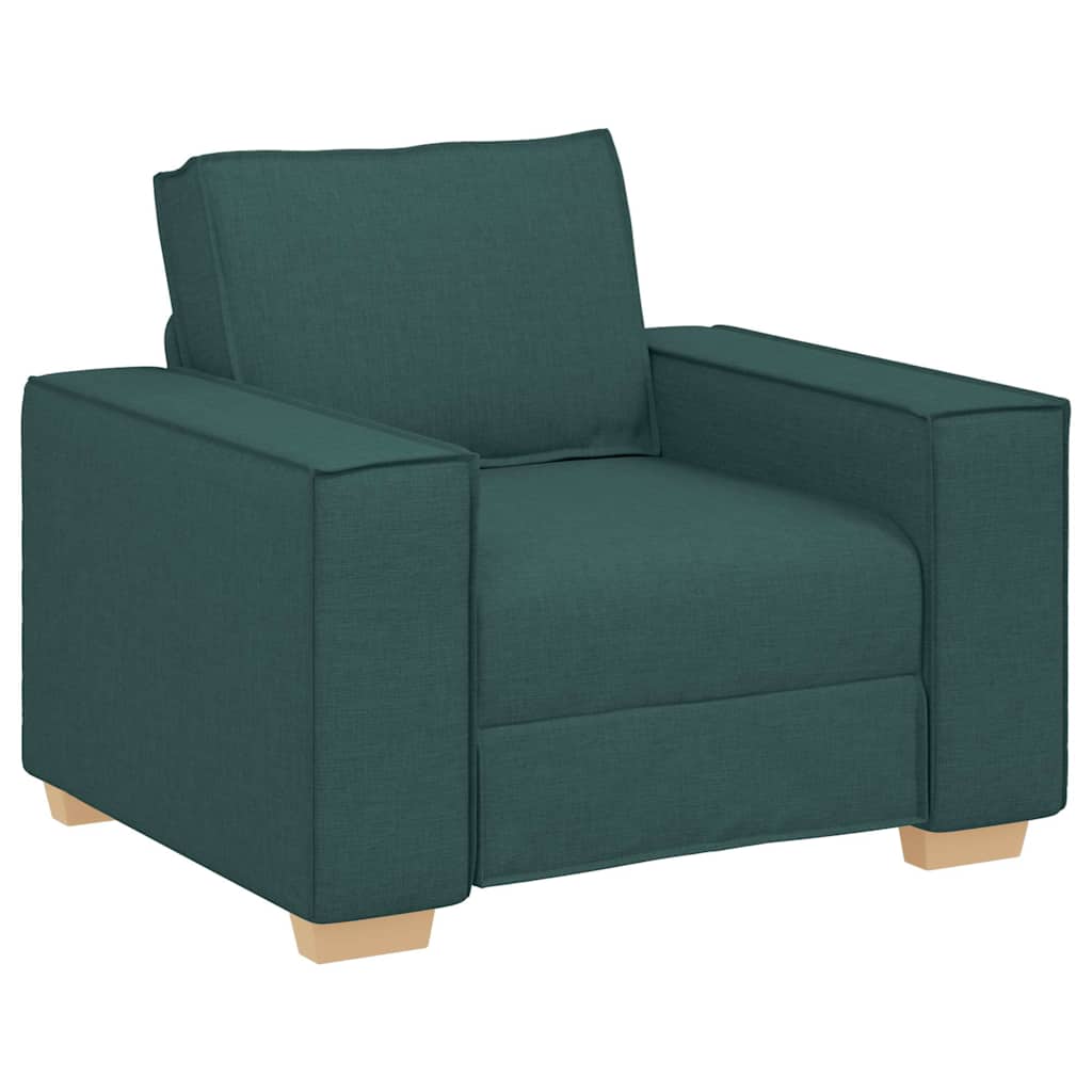 Divano 3 pcs Verde Scuro 220 x 80 x 84 cm Tessuto misto lino | homemem39