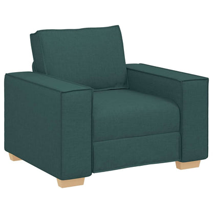 Divano 3 pcs Verde Scuro 220 x 80 x 84 cm Tessuto misto lino | homemem39