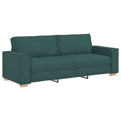 Divano 3 pcs Verde Scuro 220 x 80 x 84 cm Tessuto misto lino | homemem39