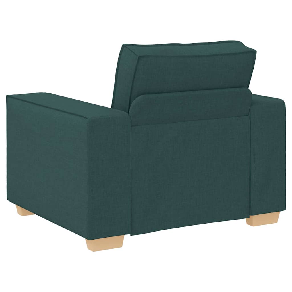 Divano 3 pcs Verde Scuro 220 x 80 x 84 cm Tessuto misto lino | homemem39