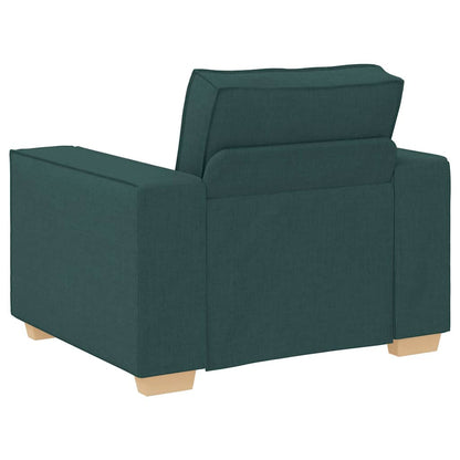 Divano 3 pcs Verde Scuro 220 x 80 x 84 cm Tessuto misto lino | homemem39