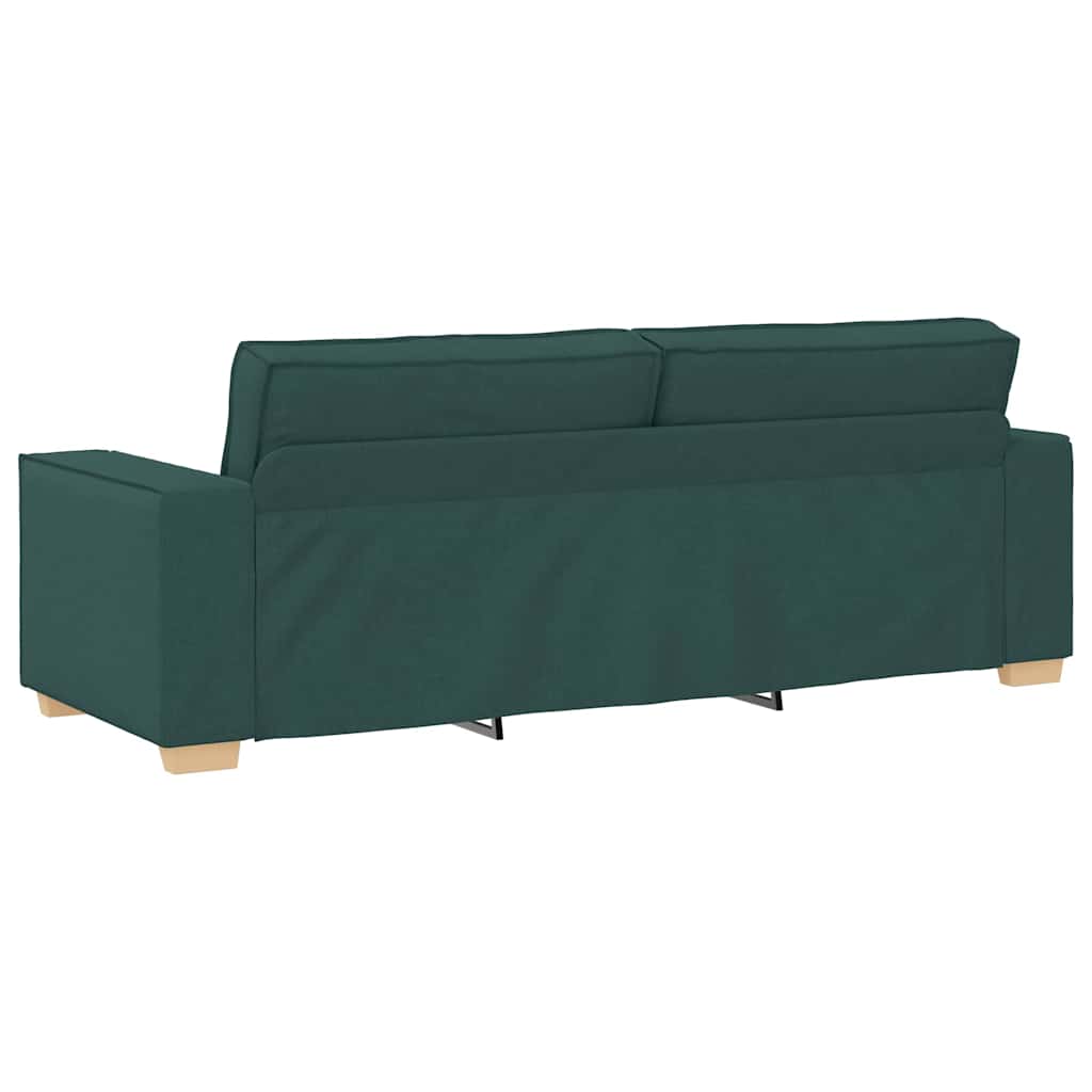 Divano 3 pcs Verde Scuro 220 x 80 x 84 cm Tessuto misto lino | homemem39