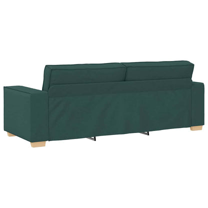 Divano 3 pcs Verde Scuro 220 x 80 x 84 cm Tessuto misto lino | homemem39