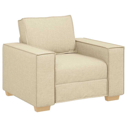 Divano 3 pcs Crema 220 x 80 x 84 cm Tessuto misto lino | homemem39