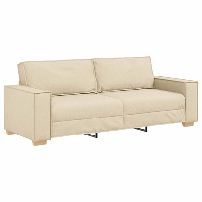 Divano 3 pcs Crema 220 x 80 x 84 cm Tessuto misto lino | homemem39