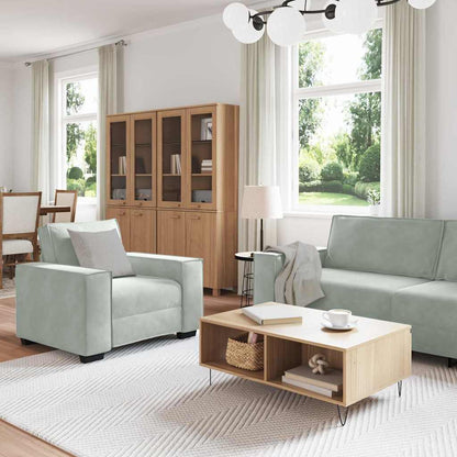 Divano 3 pcs Grigio chiaro 220 x 80 x 84 cm Tessuto misto lino | homemem39