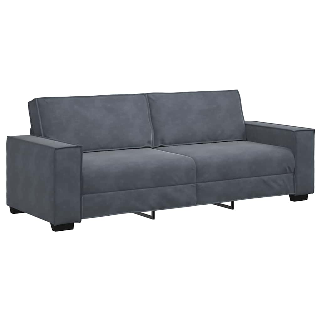 Set di Divani 3 pz con Cuscini Grigio Scuro in Velluto | homemem39