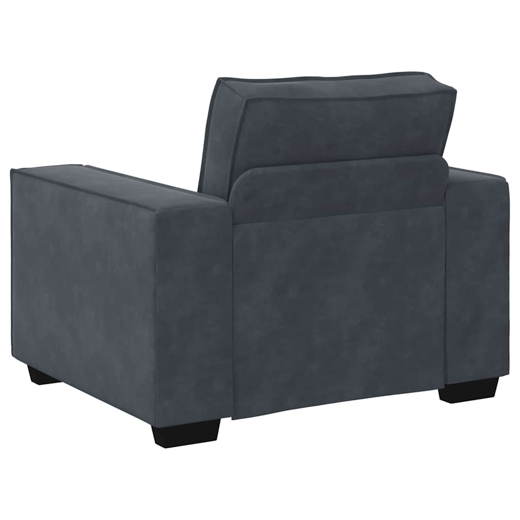Set di Divani 3 pz con Cuscini Grigio Scuro in Velluto | homemem39
