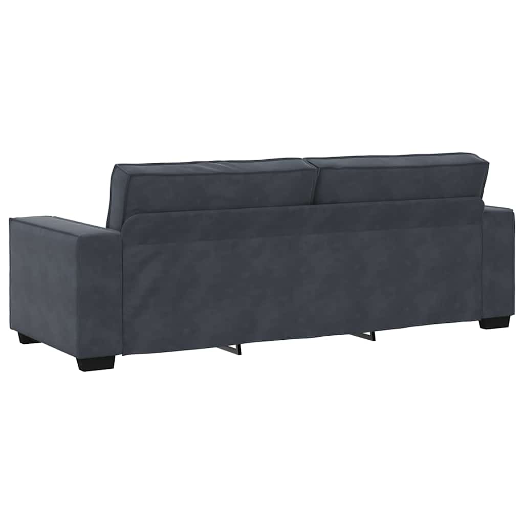 Set di Divani 3 pz con Cuscini Grigio Scuro in Velluto | homemem39