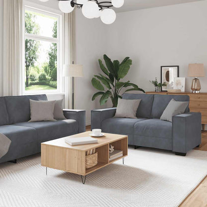Set di Divani 3 pz con Cuscini Grigio Scuro in Velluto | homemem39