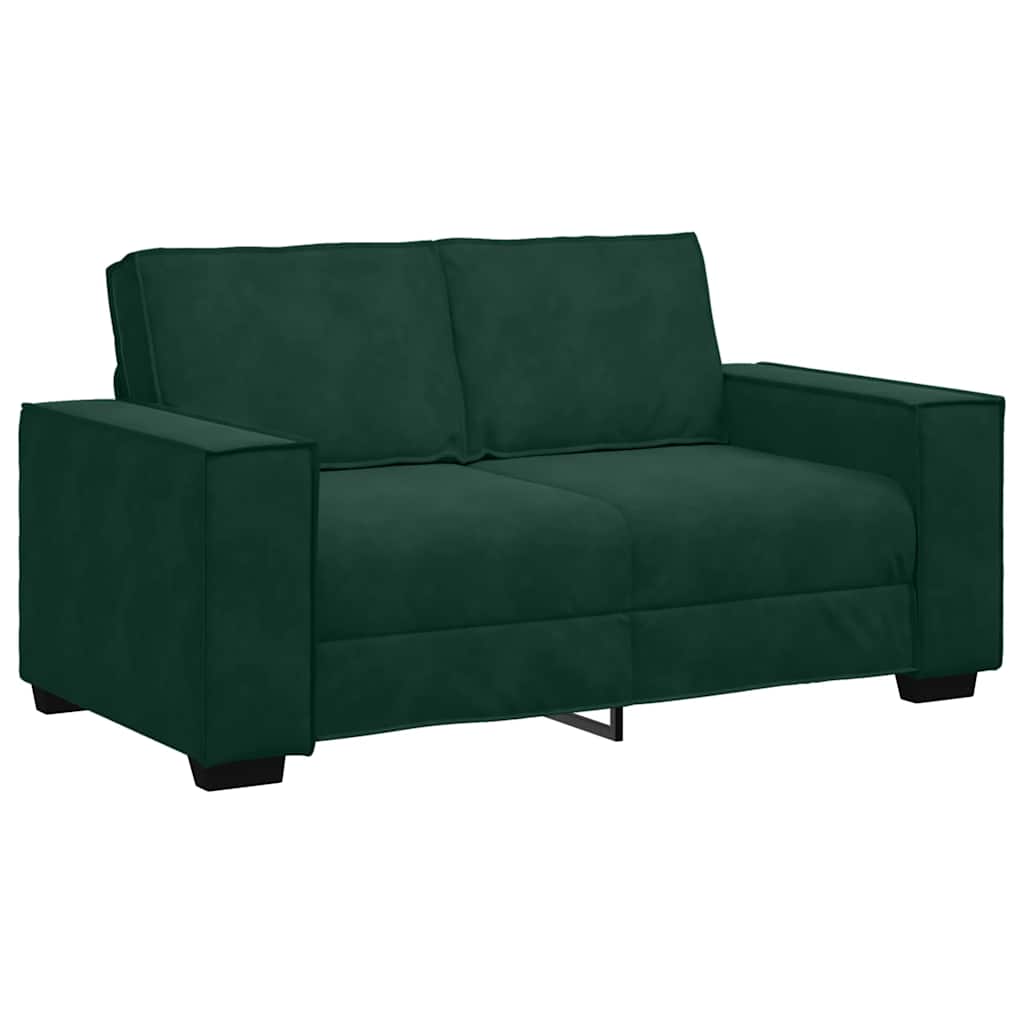 Set di Divani 3 pz con Cuscini Verde scuro in Velluto | homemem39