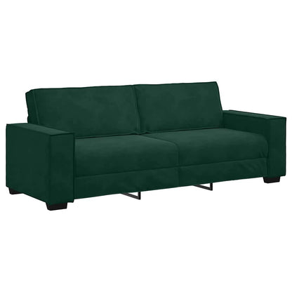 Set di Divani 3 pz con Cuscini Verde scuro in Velluto | homemem39